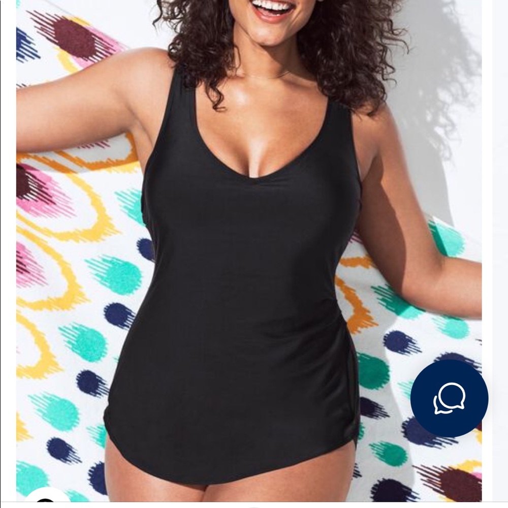 Black Sarong Front One Piece